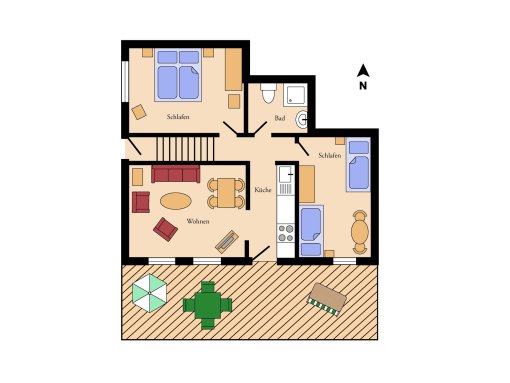 Grundriss - Ferienwohnung Kornkammer