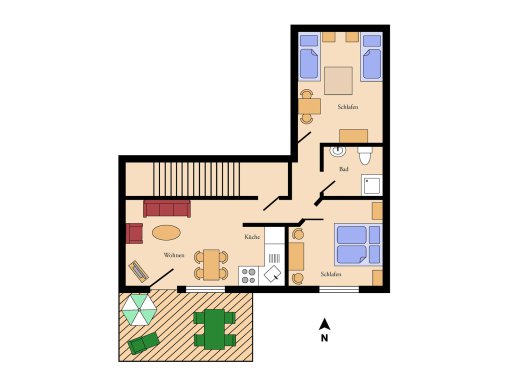 Grundriss - Ferienwohnung Schrotkammer